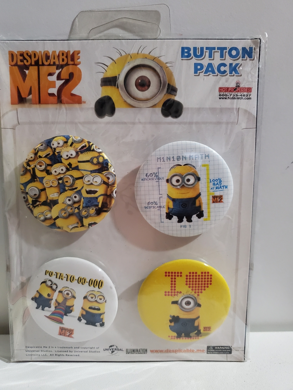 Universal Minions Button Pack - Yellow, White